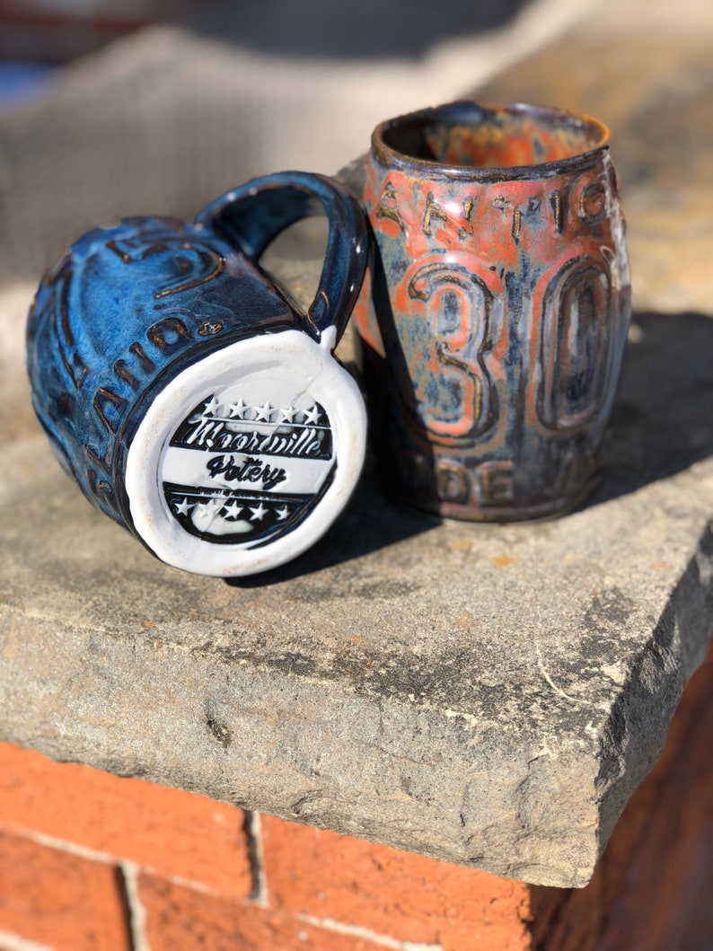 Rhode Island License Plate Mug Unique Pottery Coffee Mug Etsy