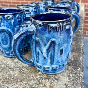 Michigan, License Plate Mug, Unique Pottery, Coffee Mug, Ceramic Mug, Handmade Pottery, Ceramic Art, Mooreville Pottery, Michigan, Pottery image 5