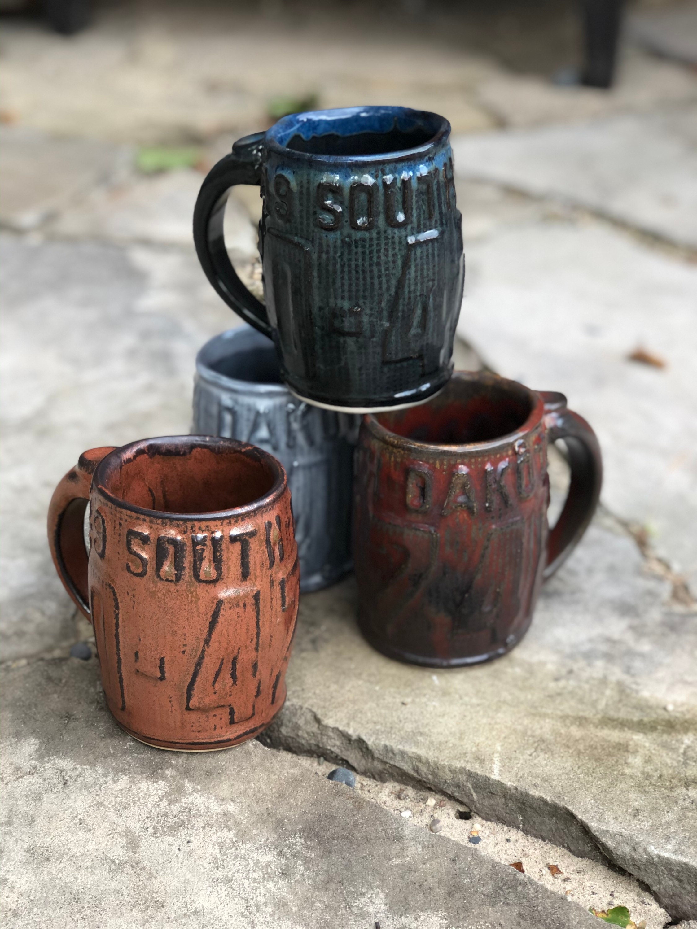 South Dakota License Plate Mug Unique Pottery Coffee Mug Etsy