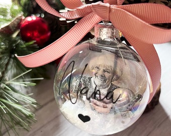 Personalised Glass Photo Bauble - In Memory, Remembrance