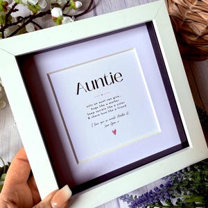 Marco personalizado con poema para la tía – Regalo personalizado para la tía, recuerdo para toda la vida