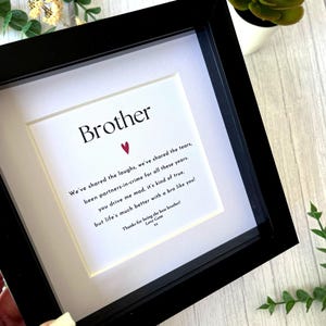 Personalisierter Bruder Gedicht Rahmen – Lustiges Andenken für Bruder – Geburtstag, Weihnachten oder einfach nur so – von Schwester oder Bruder