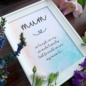 Mum Poem Print Framed - Perfect Gift for Birthday, Christmas, Mother&#39;s Day