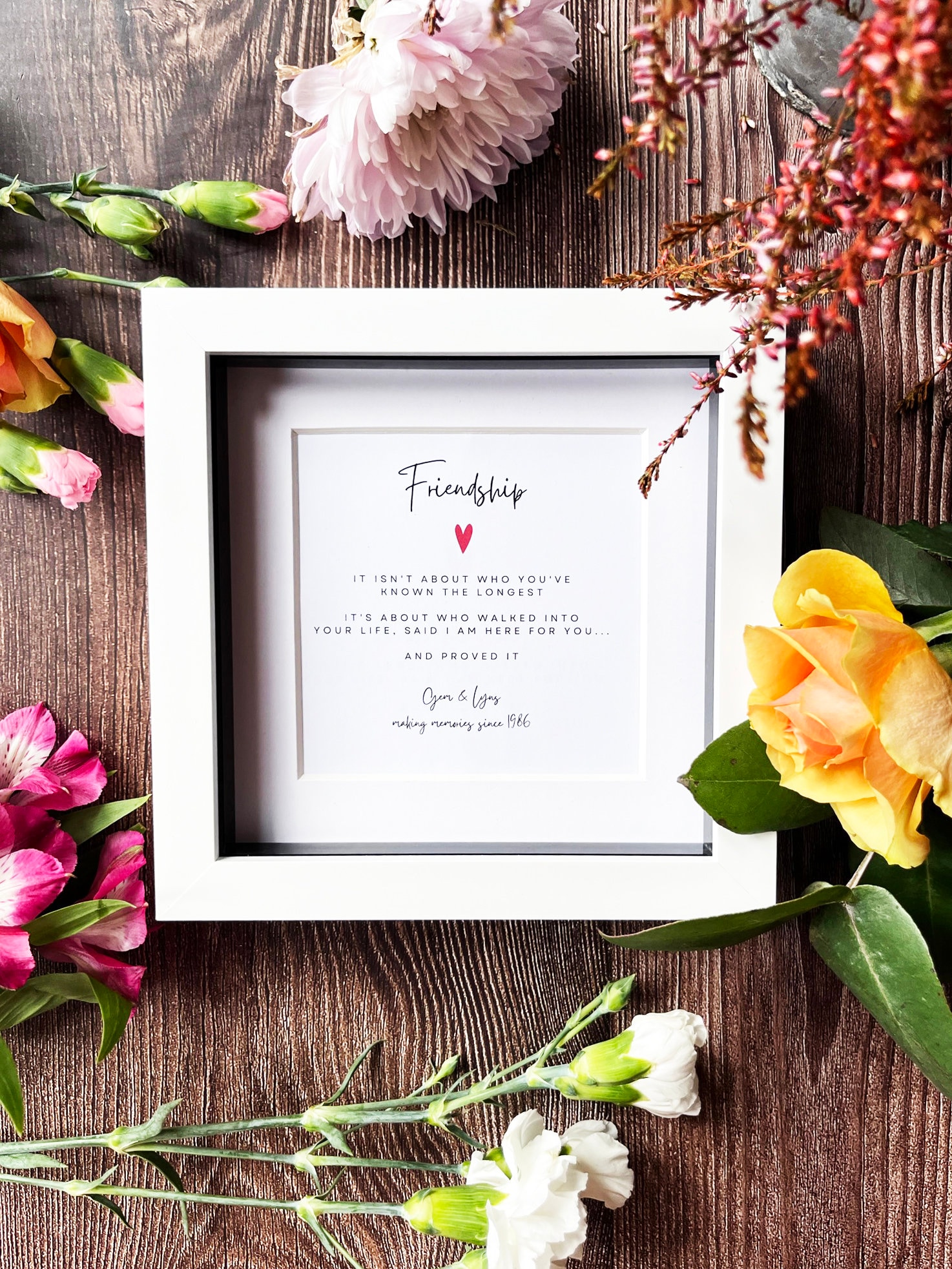 Personalized Friendship Poem Frame: Best Friend Anniversary Gift - Etsy