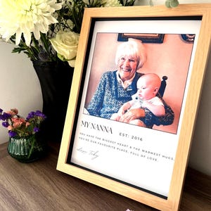 Personalised Nana / Great Grandma Photo Frame Print – Custom Picture Gift. Sentimental Keepsake for Mother’s Day, Birthday, or Christmas