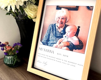 Porta-retratos personalizado para a vovó - Lembrança elegante, presente para o Dia das Mães