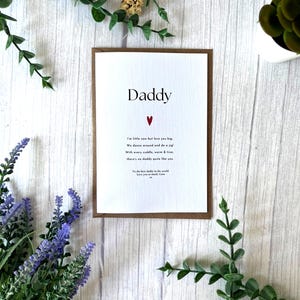Tarjeta personalizada para papá: poema del Día del Padre de un hijo o hija: un recuerdo sentimental para cumpleaños o agradecimiento.