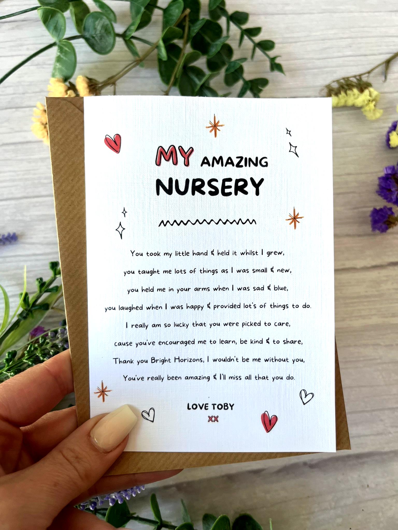 Personalised Nursery Poem Thank You Card – Teacher, Nanny, Childminder -  Etsy, image size:1536x2048