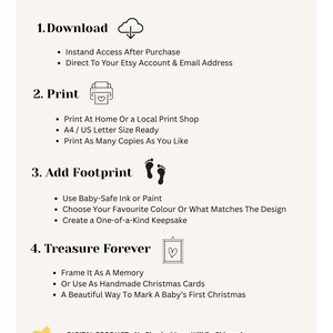Baby's First Christmas Footprint Art – Keepsake Card Set (Digital Download) image 3