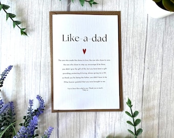 Personalisierte Like-a-Dad-Gedichtskarte - Vatertagsgeschenk für Stiefvater