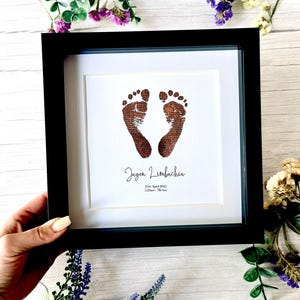 Personalised Newborn Baby Footprint Frame | Foil Print Keepsake