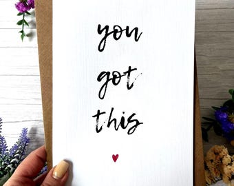 Vous avez cette carte – Carte de chance pour l'examen | Carte d'encouragement pour un test, un entretien ou une période difficile. Parfait pour un ami/fils/fille/nièce/neveu