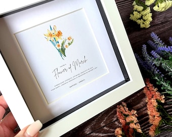 Personalised Daffodil Print | March Birthday Gift, Botanical Art