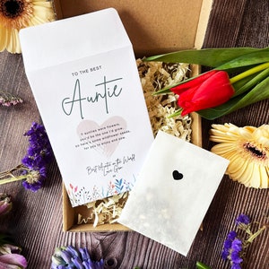 Paquet de graines personnalisé pour tante / tante - Plantez et faites pousser des fleurs sauvages - Cadeau parfait pour la fête des mères ou un anniversaire pour celles qui aiment les fleurs