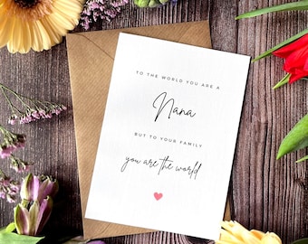 Tarjeta personalizada para la abuela / Tarjeta de lino para el Día de la Madre o cumpleaños
