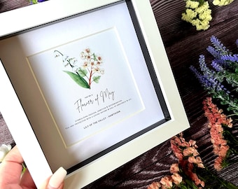 Personalised Lily of the Valley Print | May Birthday Gift, Botanical Art