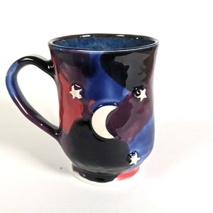 stars and moon mug, moon and stars mug, night sky mug