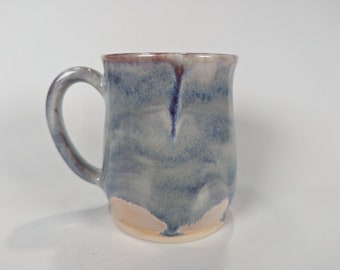 Handmade Blue Pottery Mug, Unique Ceramic Coffee Cup