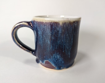 Handmade Blue Purple Pottery Mug, Unique Ceramic Coffee Cup