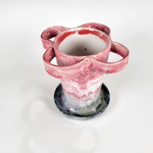 pink toothbrush holder, bathroom pottery, bathroom decor