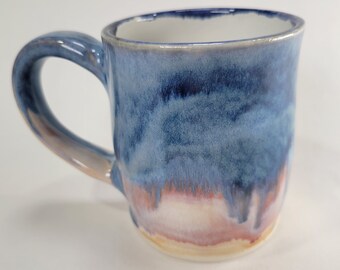 Handmade Pottery Coffee Mug, 8oz, Unique Glazed Ceramic