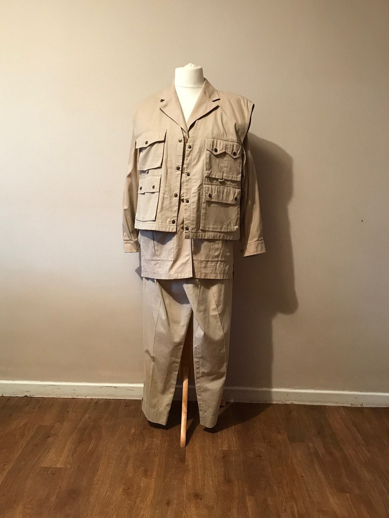A Reloaded Pin Stripe “French” safari suit and matching pant trousers What  you get : Suit Matching pant trousers Other…