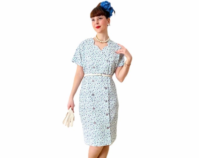 Robe blazer à pois vintage fabriquée en France années 80 style années 50 rétro pinup cérémonie old money T42
