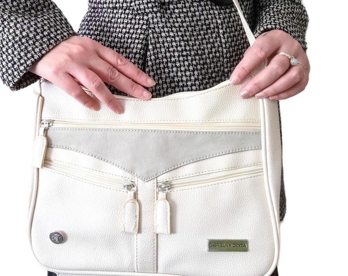 Sac bandoulière blanc crème classique vintage années 2000 style années 80