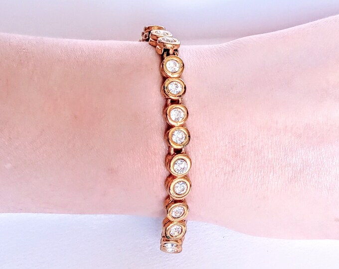 Retro 90s/2000s golden rhinestone bracelet // Retro 90s/2000s golden rhinestone bracelet