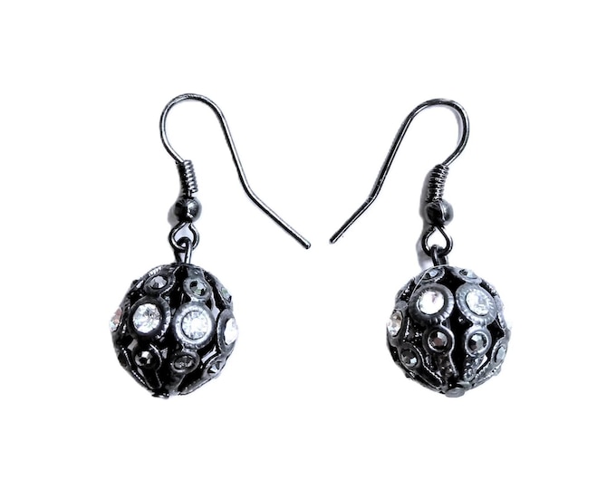Vintage Retro Rhinestone Earrings – 1950s Old Hollywood Style – Classic Elegant Jewelry