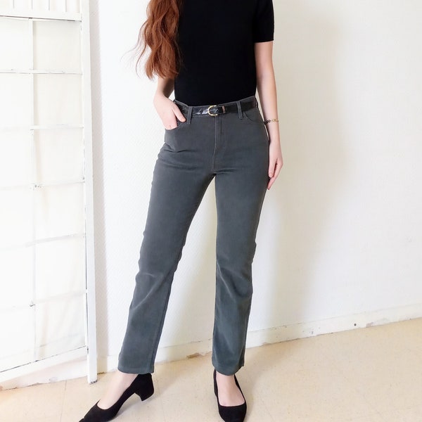 Pantalon vintage années 90 T38 Pantashop vert bronze // Vintage 1990's M pantashop bronze green color trousers