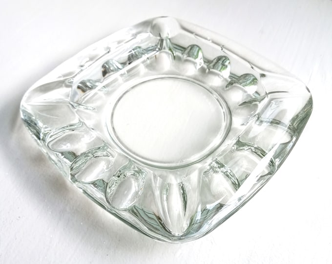Vintage 1990’s glass ashtray or pocket made in France// Vintage 1990’s French manufacture glass Ashtray