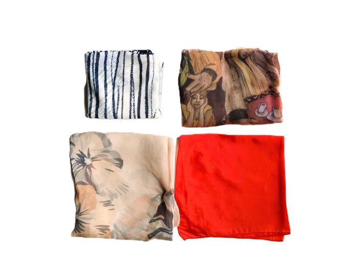 Foulard Vintage au Choix – Carré Rétro Années 70/80 – Motifs & Uni – Style Bohème