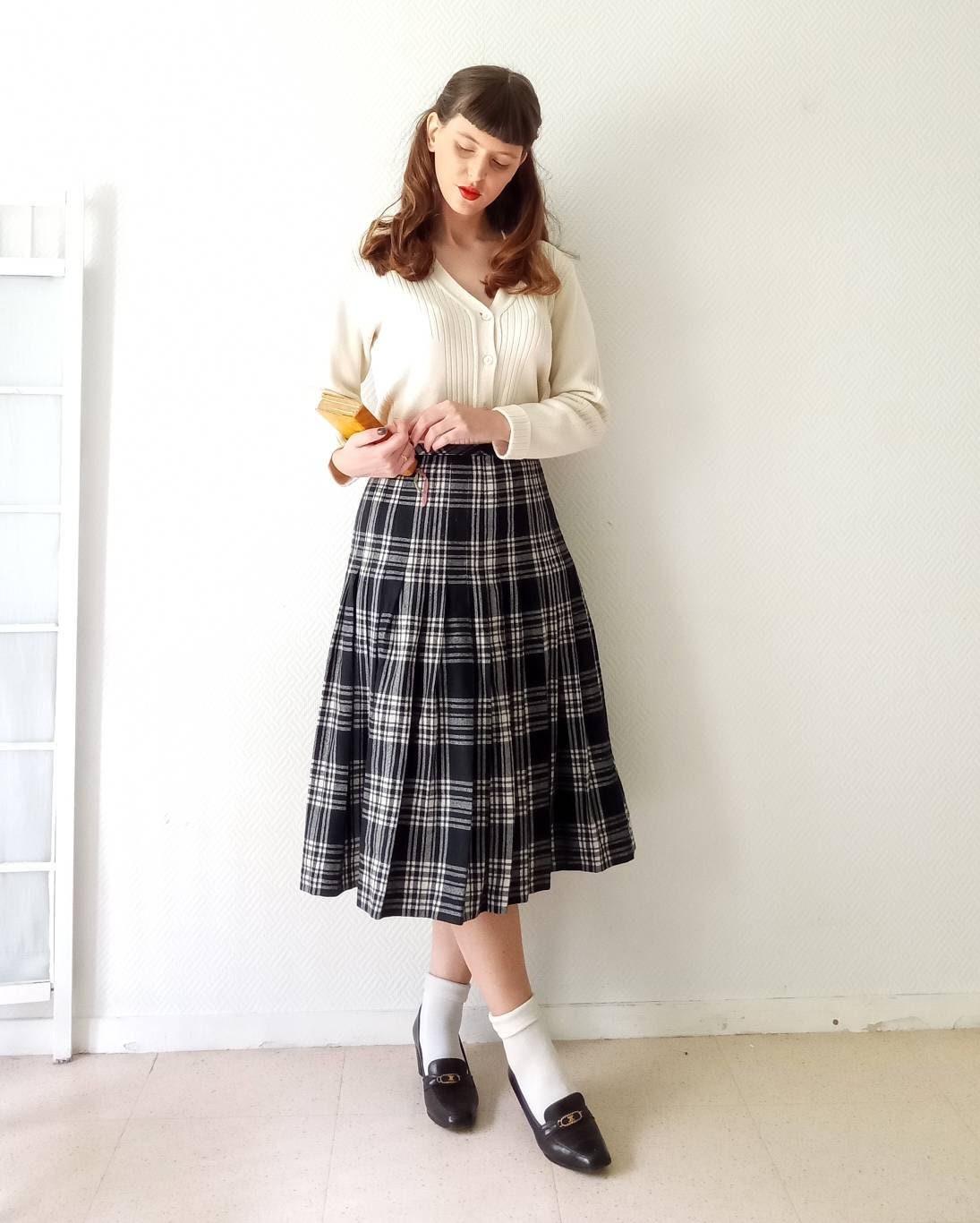 Jupe à carreaux vintage style années 50 //50's style plaid skirt