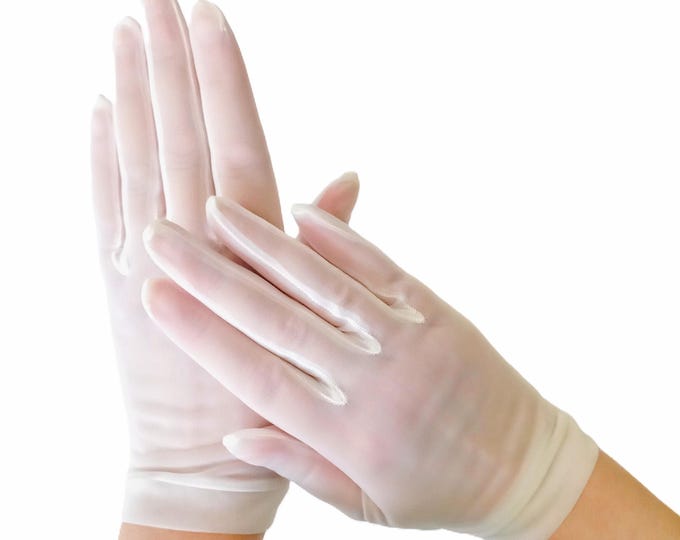 Vintage 1950s Tulle Gloves - 2 Sizes Available - Retro Elegance for Weddings & Special Occasions