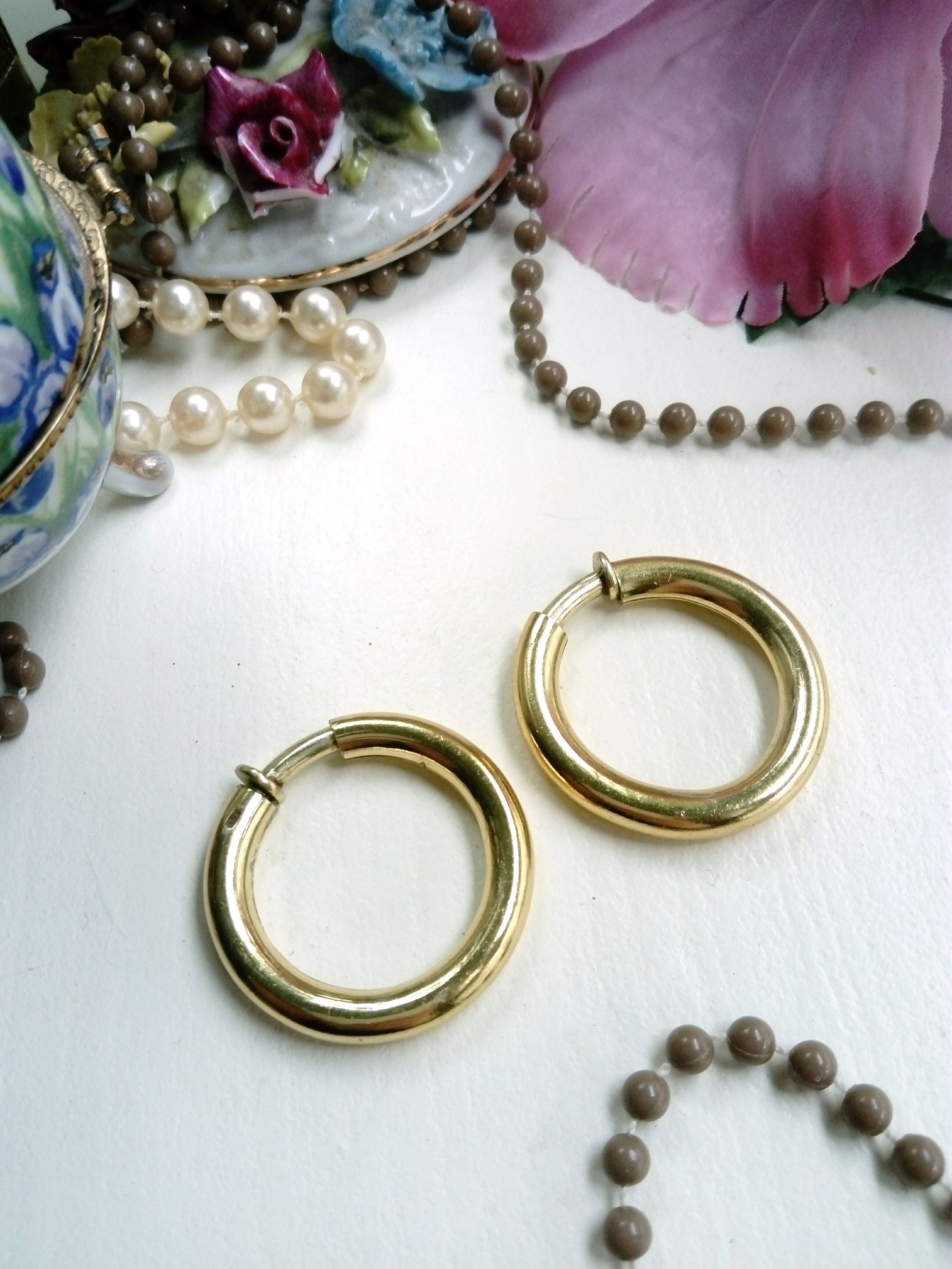 Boucles D'oreilles Clips Créoles Avion - Style Vintage 80s/90s Top Gun - Occasion