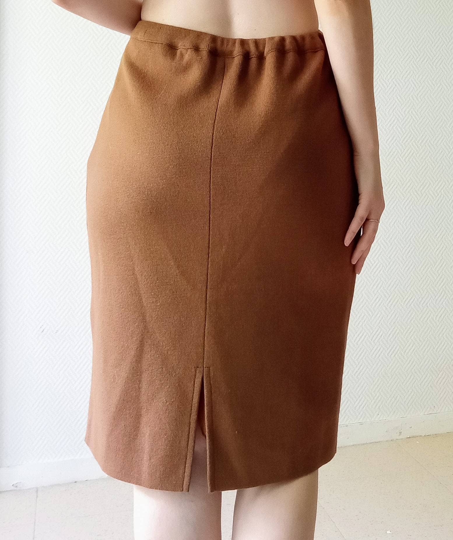 Vintage brown pencil skirt 50s style //50's vintage brown pencil skirt