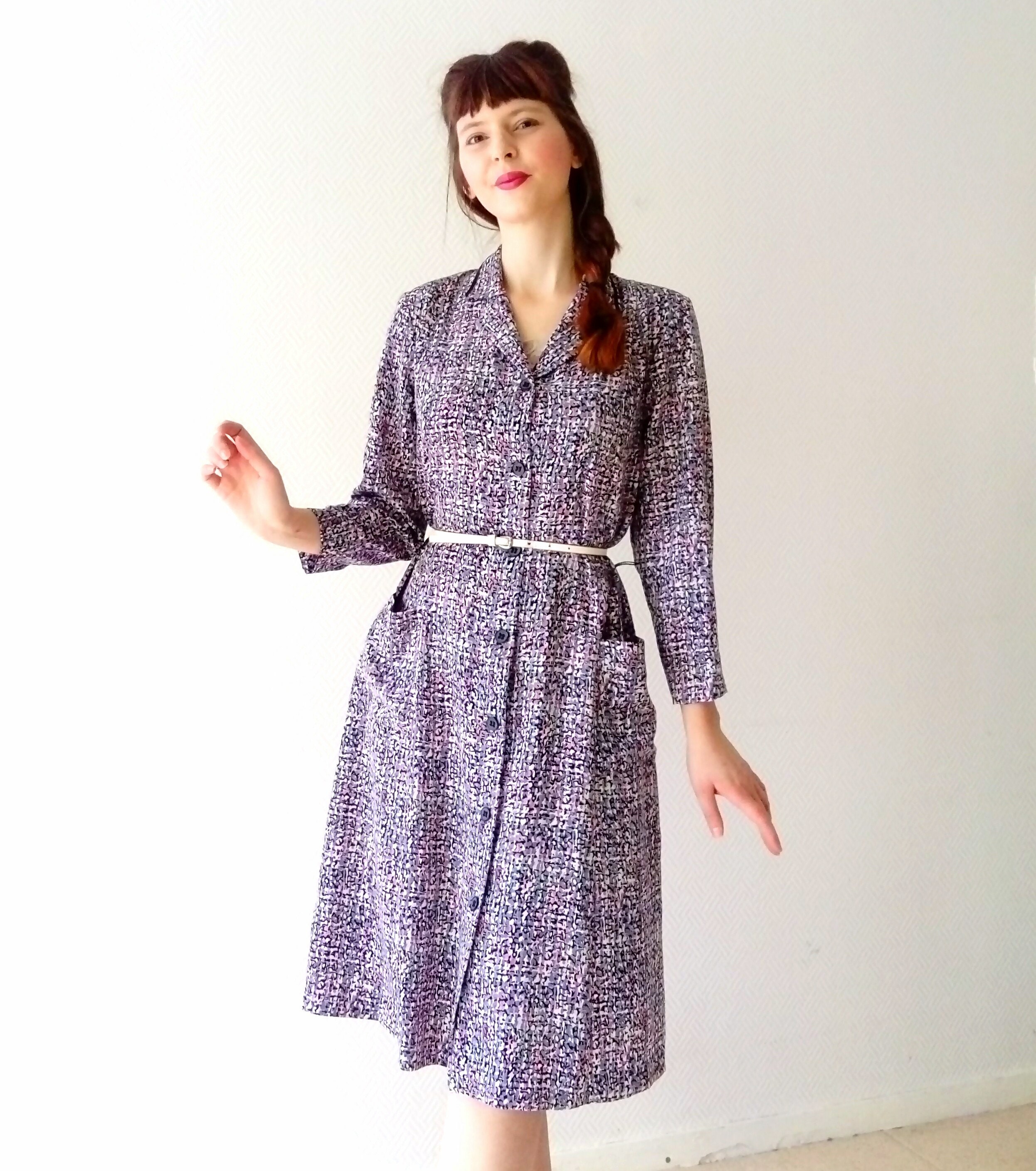 Multicolored polka dot dress style 40's / 40's style multicolored dress