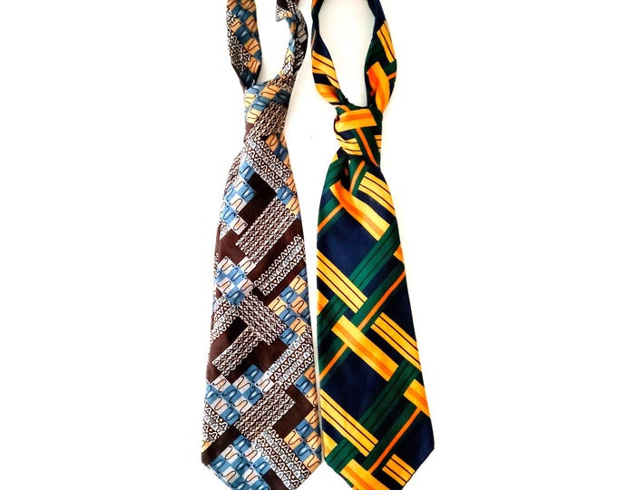 Vintage 70s Kitsch Tie – Colorful Disco Style – Multiple Options – Father's Day Gift – Groovy Funky Men's Fashion