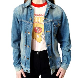 Veste en Jean Délavée Unisexe LEE – Washed Denim Jacket – Vintage 2000s – Iconic Rock Grunge Style – Size M/L (38/40)