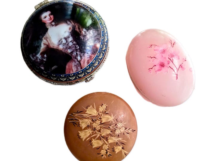 3 Jewelry Boxes of choice - Pills Candies Box - Empty Pocket - Soap Holder - Decorative Storage Object - Retro Vintage -Gift For Her