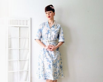 Robe vintage années 80 T46/48 fleurie style années 40// Vintage 1980's does 40's Plus size floral dress