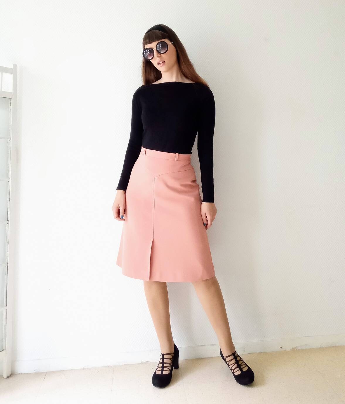 Pink babydoll skirt 70s//1970's pink babydoll skirt