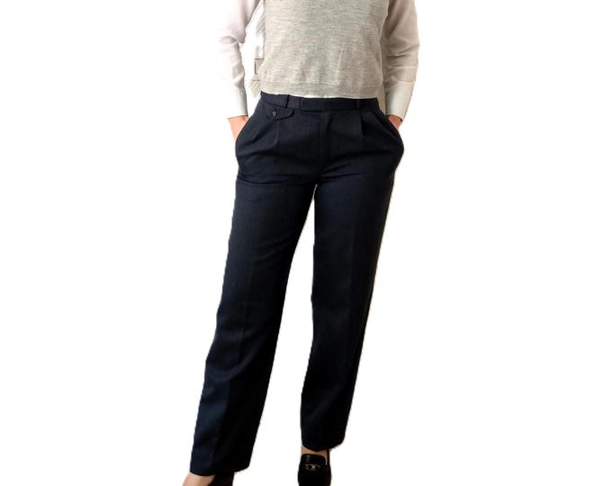 Vintage Unisex Classic Grey Trousers - Retro Suit - 1980's - Timeless Elegance - L