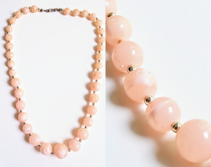 Vintage 70s/80s pink pearl necklace //Vintage 1970's/1980's pink pealrs necklace