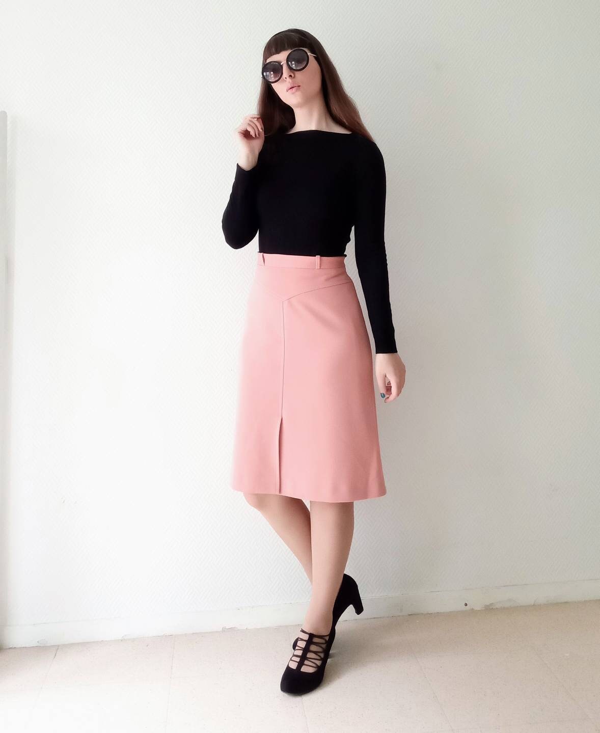 Pink babydoll skirt 70s//1970's pink babydoll skirt