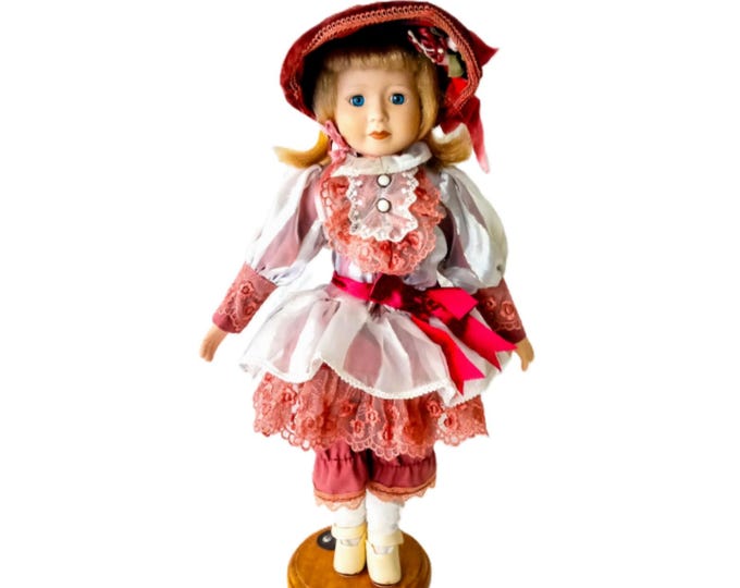 Colette Doll Vintage Porcelain – Blonde Square Hair – With Accessories – Retro Christmas Gift Vintage Toy Nursery Decor