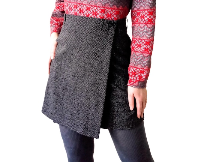 Jupe Portefeuille Vintage Années 90 – Jupe Courte Rétro Taille Haute – Style Mod 60s – Jupe Femme Vintage - S/M (36/38)