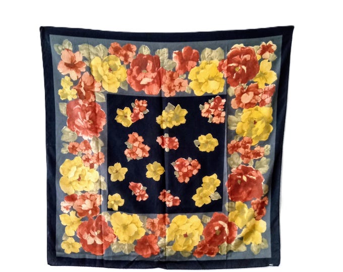 Italian Vintage Floral Scarf – Autumn Style –  Pier Oliver –  70s/80s