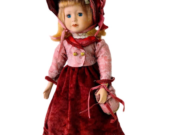 Poupée Colette Porcelaine Vintage – Cheveux Carré Blond – Avec Accessoires – Décor Chambre Enfant Jouet Vintage – Cadeau Noël rétro